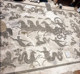Ostia Ancient: mosaic of the Baths of Neptune