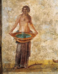 Roman civilization - Woman carrying bucket of water, from Pompei