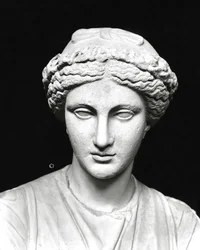 Statue of Clio Holding a Scroll, (detail) of the Head