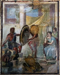 Thetis and Hephaestus, Fresco in 3rd Pompeian Style, Uncovered in Pompeii