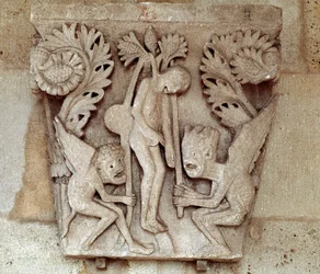 Hanging of Judas (carved capital)
