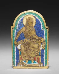 Plaque: Seated Prophet from a Reliquary Shrine: Esais