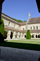 Romanesque architecture: View of the cloister and the buildings of the Cistercian abbey of Fontenay, Burgundy