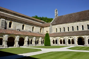 Romanesque architecture: View of the cloister and the buildings of the Cistercian abbey of Fontenay, Burgundy