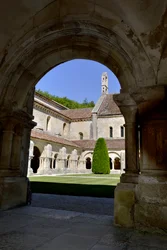 Romanesque Architecture: View of the Cloister and the Buildings of the Cistercian Abbey of Fontenay, Burgundy