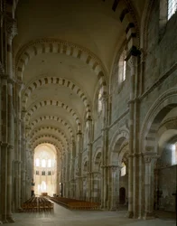 View of the Central Nave of the Basilica of Saint Mary Magdalene (1096-1106), Vezelay, Yonne
