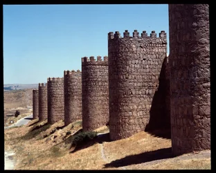 View of the walls of Avila, Spain