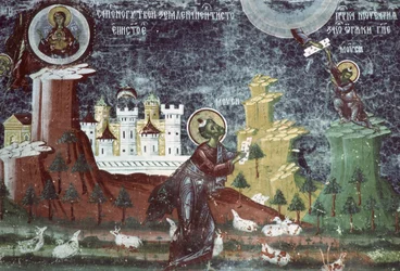Moses on the Mount, South Wall of the Church, c.1601