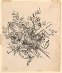 Trophy with Symbols of the Virtues, 1830–1850