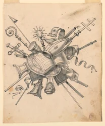 Trophy with Ecclesiastical Objects