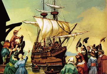Departure of the Pilgrim Fathers for America