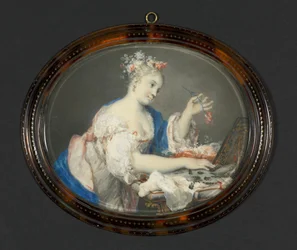 A Woman Putting Flowers in Her Hair, c. 1710