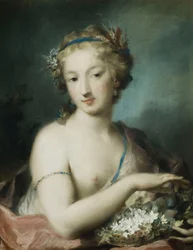 Flora, Half Length, Holding Plums