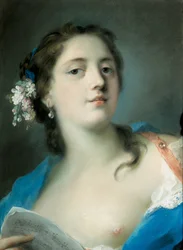 The Singer Faustina Bordoni 1697-1781 with a Musical Score, c. 1725