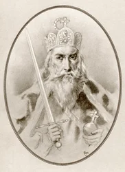 Charlemagne, aka Charles the Great or Charles I, from Living Biographies of Famous Rulers