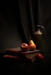 Rustic Books and Fruit