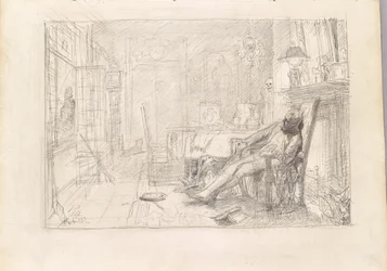 Man in Armchair and Death at the Door