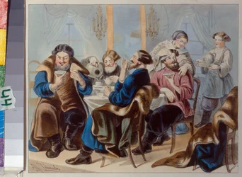 Tea and Sugar. Tea Drinking in a Tavern