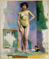 Standing Female Nude on a Table