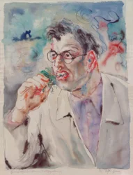 "Green Eater" (Self-Portrait)