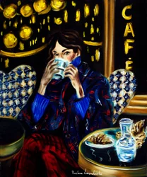 Woman at a Paris Terrace, 2025