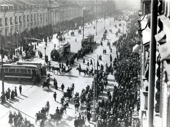 Demonstration in St Petersburg against the Lena massacre in Siberia, April 1912