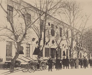 Malevich and Students of the Art School Decorating the White Barracks in Vitebsk, December 1919