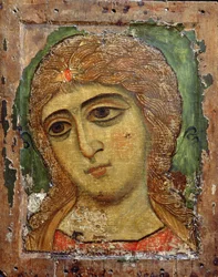 Archangel Gabriel (Angel with Golden Hair), Russian Icon, 12th Century