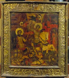 Icon depicting St. George and St. Demetrius
