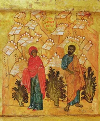 Icon Depicting the Virgin Mary and Joseph (detail)