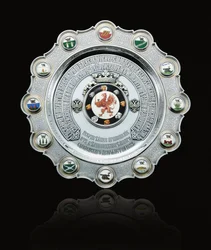 Imperial presentation charger marked "Sazikov" with the Imperial warrant, St. Petersburg