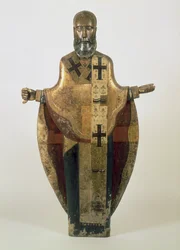 Statue of St. Nicholas of Mozhaisk, Russian, late 16th century