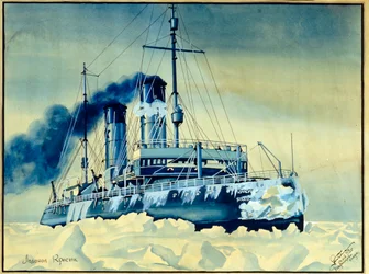 The Krasin Ice Cream Breeze Among the Ice Blocks in the Barents Sea