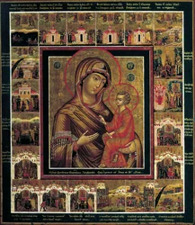 The Virgin of Tikhvin with Border Scenes
