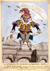 An appropriate emblem for the triumphal arch of the new Buckingham palace, London