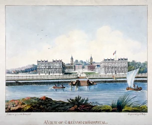 View of Greenwich Hospital from the Isle of Dogs, London
