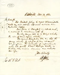 Letter signed S.P. Chase, Washington, to W.G. Eliot, March 31, 1862