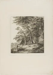 Fishermen with Children, plate two from Paysages Dédiés à M. Warelet