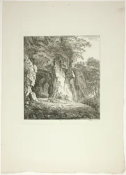Shepherds and Sheep Resting Under a Bridge, plate seven from Landscapes Dedicated to M. Warelet
