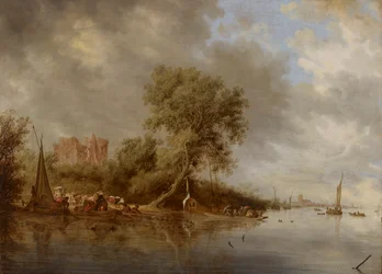River Landscape with the Ruins of the Castle of Egmond