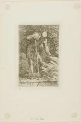 A Warrior in Full Armor in a Grotto