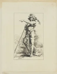 Figure with Staff Pointing