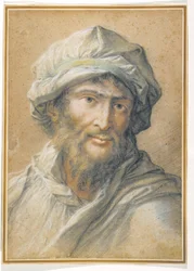 Head of a Bearded Man Wearing a Turban