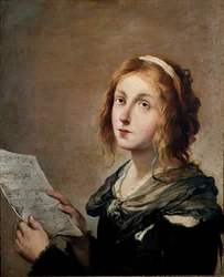 Music: Young Woman of Very Modest Social Condition Embodying Music, a Score in Hand