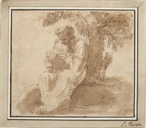 Seated Youthful Figure Reading Under a Tree