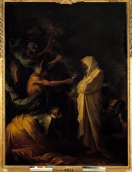The shadow of Samuel appearing to Saul at the Witch of Endor, around 1668. Dimensions 2.73 x 1.93 m