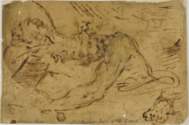 Two Grappling Figures