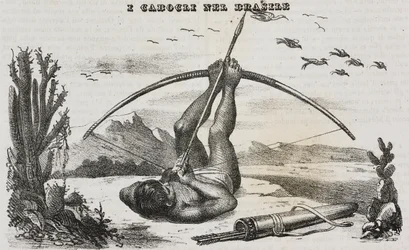Caboclo man with bows and arrows, Brazil