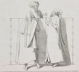 Florentine Artisans of 16th Century, Florence, Tuscany, Italy (lithograph by Salvatore Puglia from Poliorama Pittoresco, n 28, February 15)