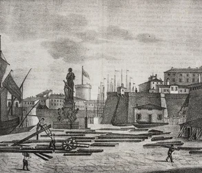 View of Livorno dock, Tuscany, Italy
